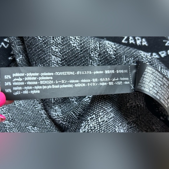 Zara Knit Logo All Over Monogram Print Black White Size Small - Picture 4 of 6